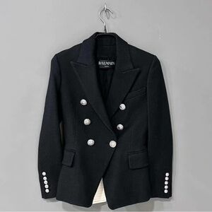 Authentic Balmain Black Blazer with Silver Buttons